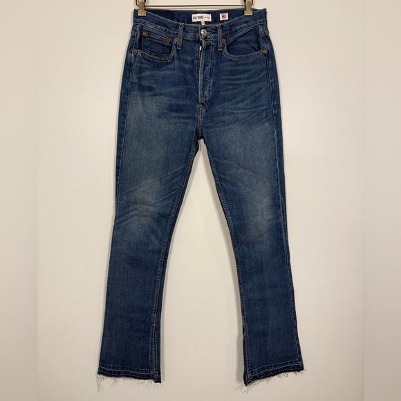 RE/DONE High Rise 70s Bootcut Split Hem Jeans 29 Made in USA - Picture 3 of 11